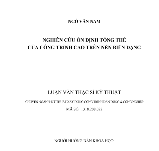 NGHIÊN CỨU ỔN ĐỊNH TỔNG THỂ TRÊN NỀN BIẾN DẠNG
