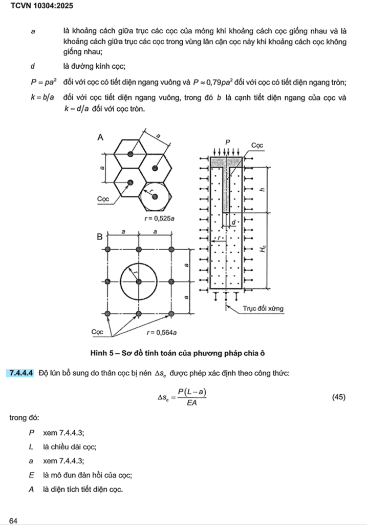 DỰ ĐOÁN LÚN KHỐI MÓNG QUY ƯỚC_ MÓNG CỌC - TCVN 10304:2025 – EXCEL 101