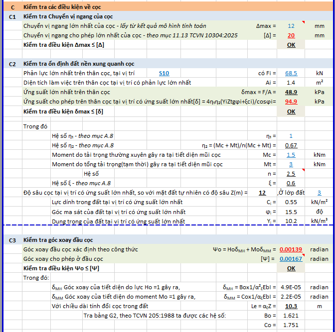 CẬP NHẬT CỌC CHỊU TẢI NGANG THEO TCVN 10304:2025 - EXCEL 103