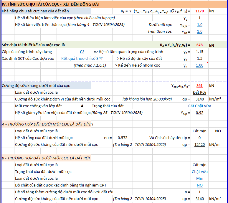 SCT CỌC MA SÁT KHÔNG MOI ĐẤT_ TCVN 10304:2025 – EXCEL 104