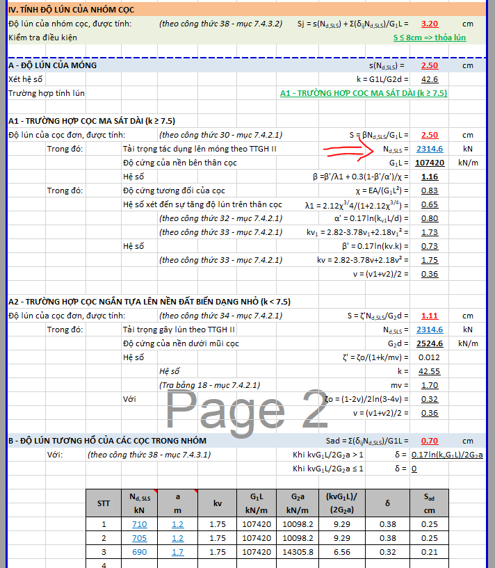 DỰ ĐOÁN LÚN NHÓM CỌC THEO TCVN 10304:2025 – EXCEL 102