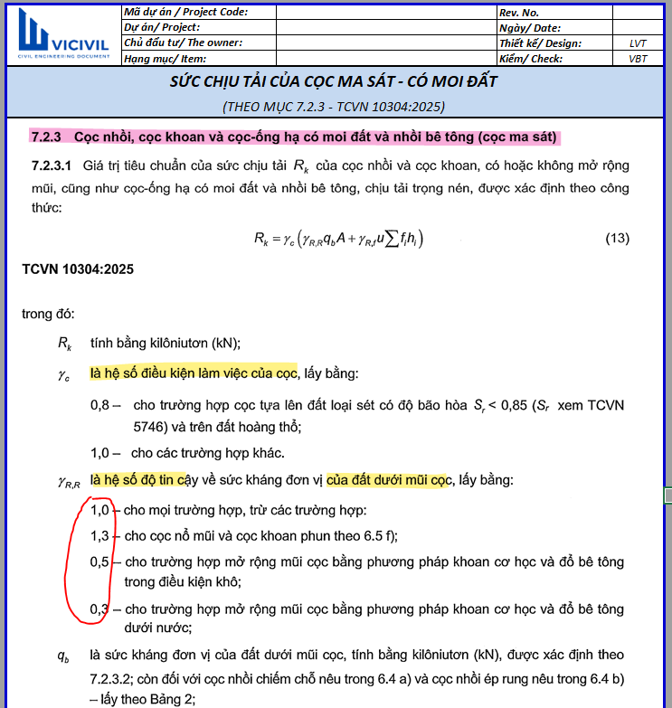SCT CỌC MA SÁT CÓ MOI ĐẤT TCVN 10304:2025 - EXCEL 106
