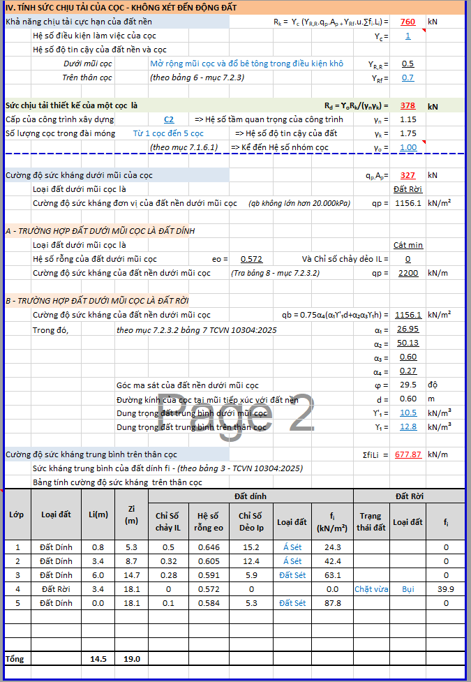 SCT CỌC MA SÁT CÓ MOI ĐẤT TCVN 10304:2025 - EXCEL 106