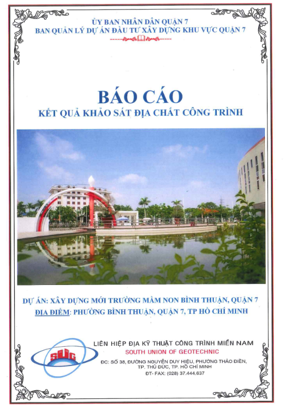 HỒ SƠ ĐỊA CHẤT – P. BÌNH THUẬN, QUẬN 7, TP. HCM