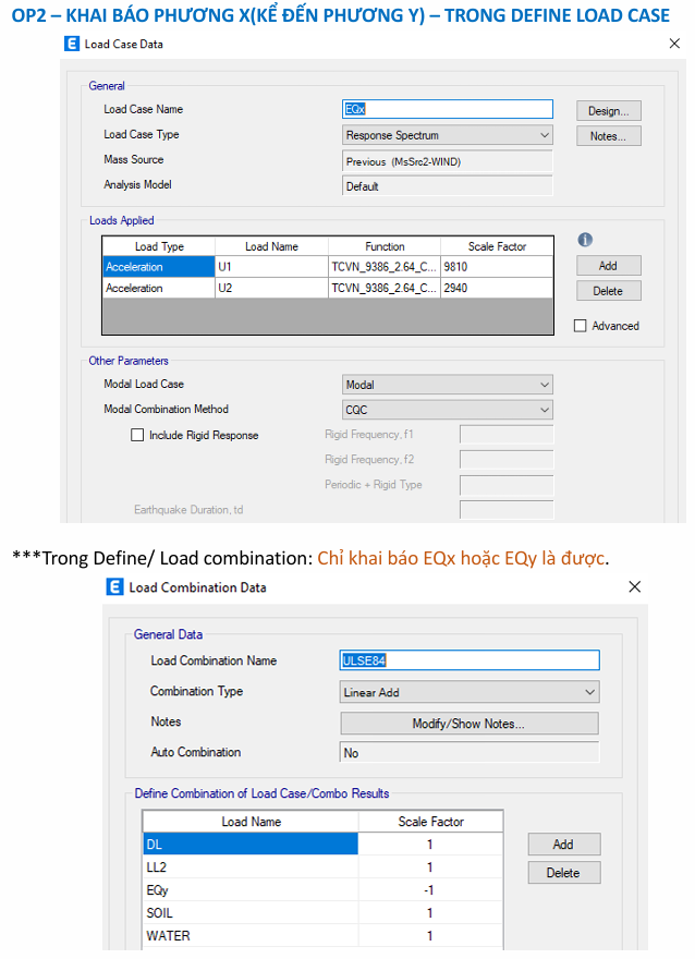 CẦN LƯU Ý GÌ KHI KHAI BÁO TẢI TRỌNG ĐỘNG ĐẤT TRONG ETABS?